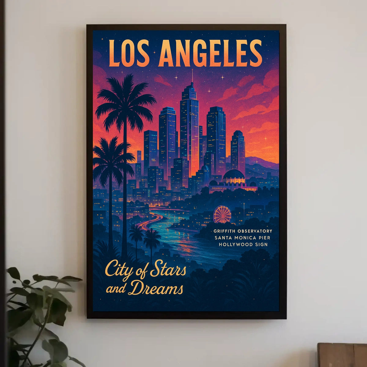 Los Angeles Dreamscape: Vintage-Inspired Cityscape Poster