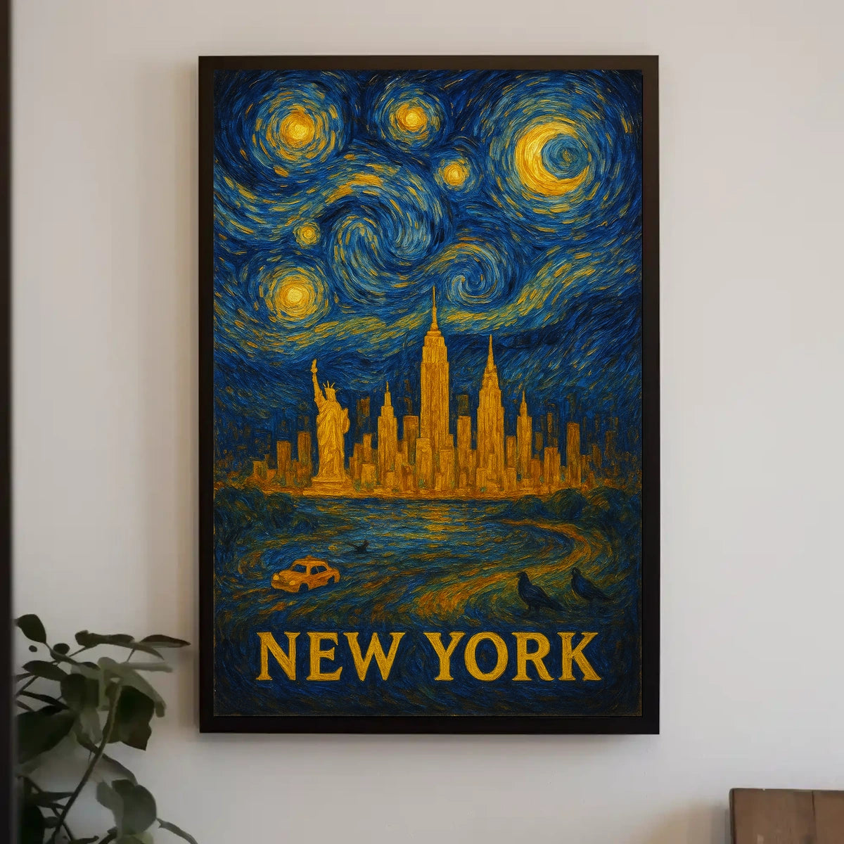 Starry Night Over New York Poster Abstract Wall Art