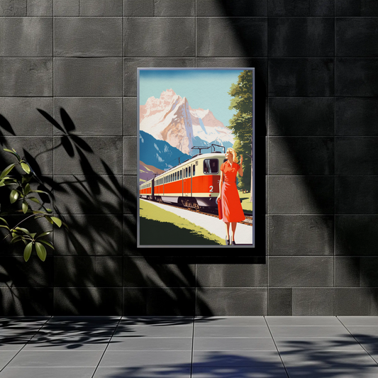 Vintage Poster Swiss Mountain Train