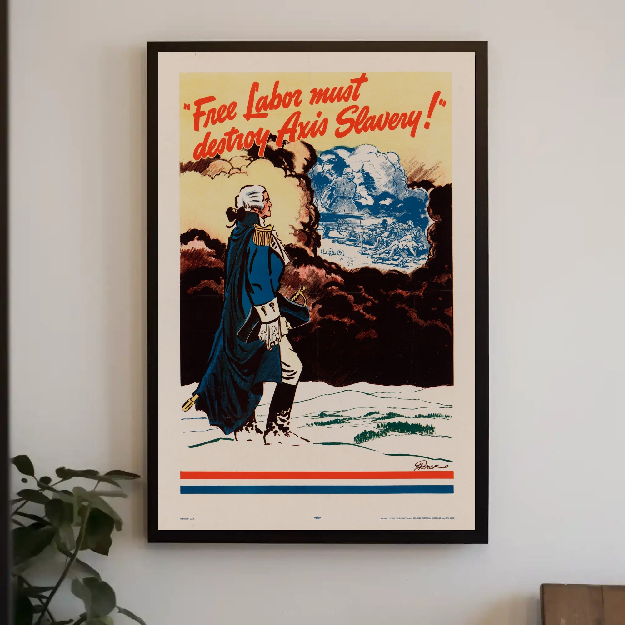Free Labor vs. Axis Slavery Poster PosterGoat