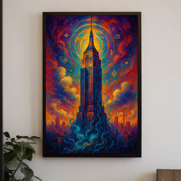 Celestial Skyscraper Poster