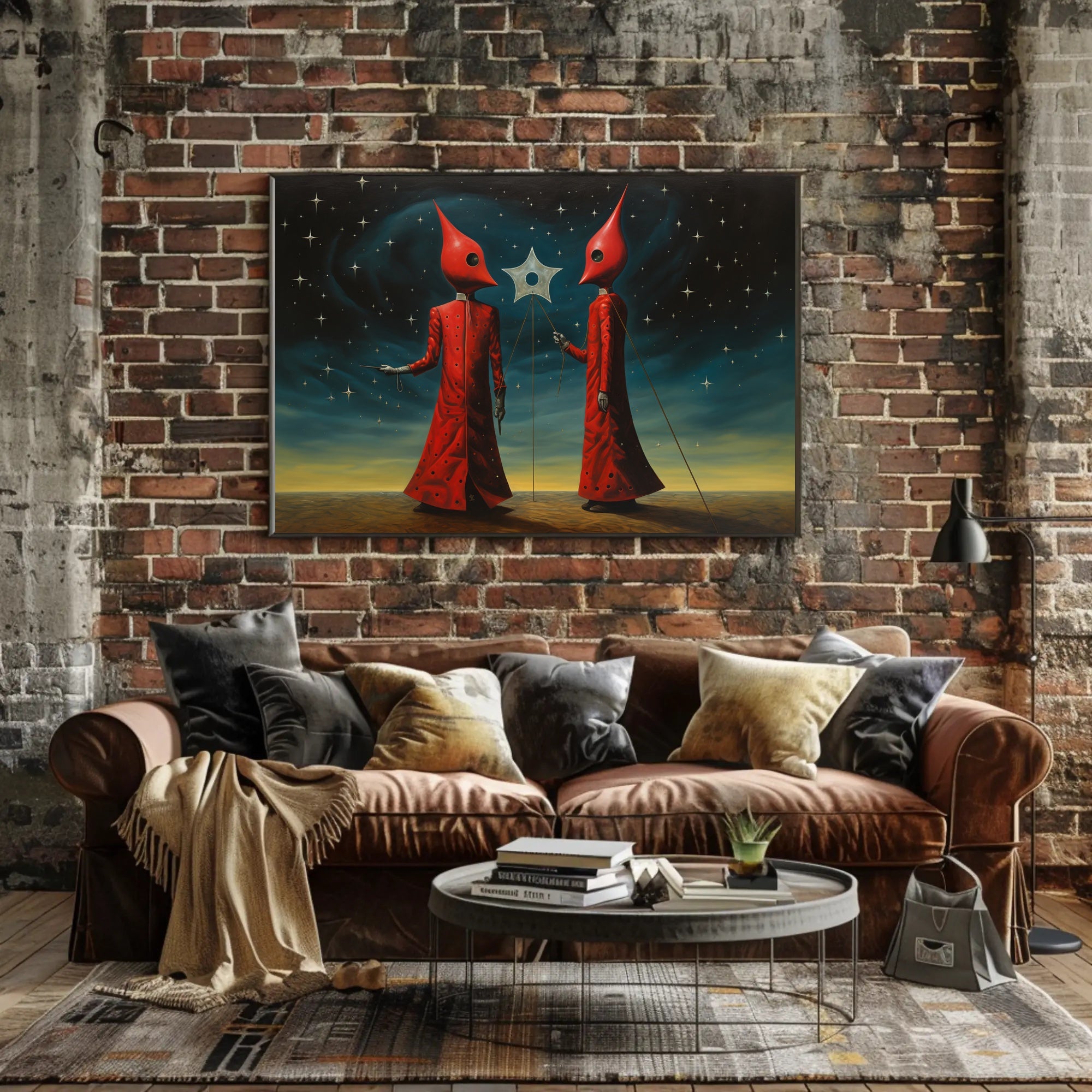 Surreal Starry Night Futuristic Sci-Fi Poster