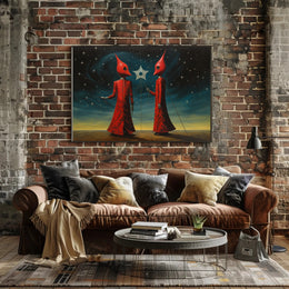 Surreal Starry Night Futuristic Sci-Fi Poster