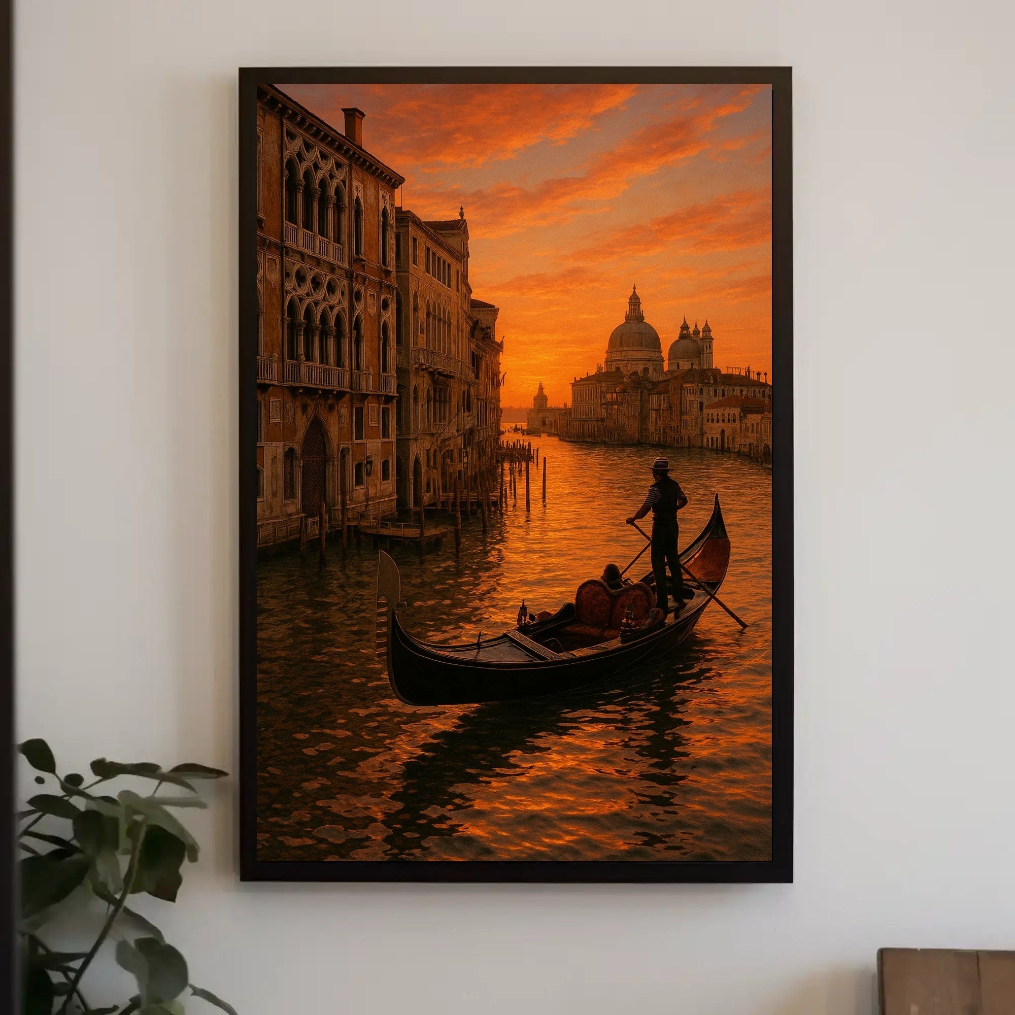 Venice Sunset Gondola: Photorealistic Travel Poster