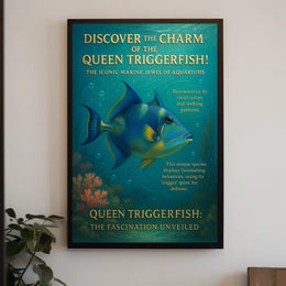 Queen Triggerfish Underwater Splendor Animal Poster