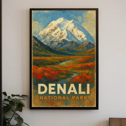 Denali National Park Wanderlust Art Poster