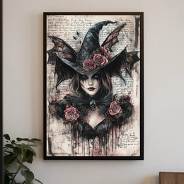 Enigmatic Witch Portrait Poster
