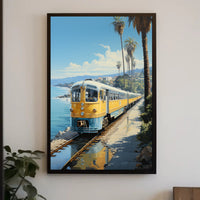 Coastal Train Journey Poster