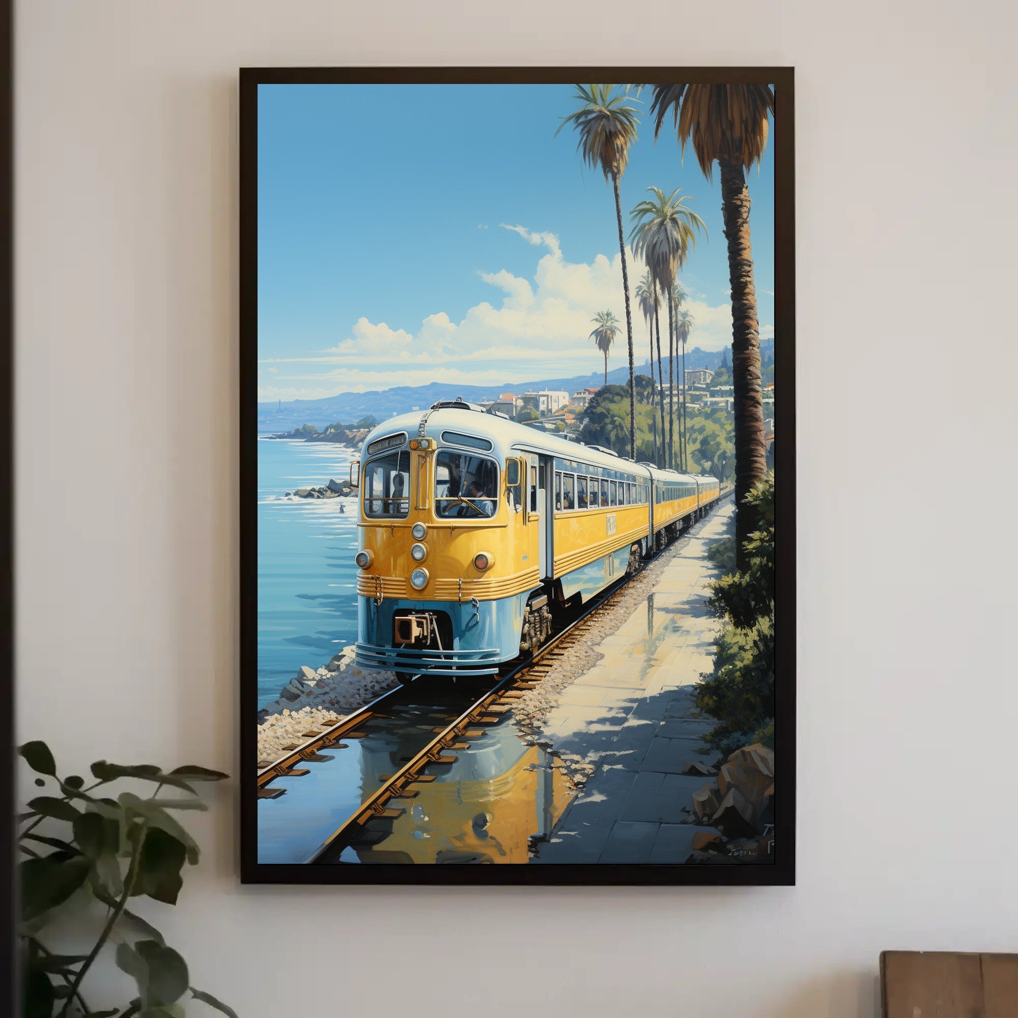Coastal Train Journey Poster