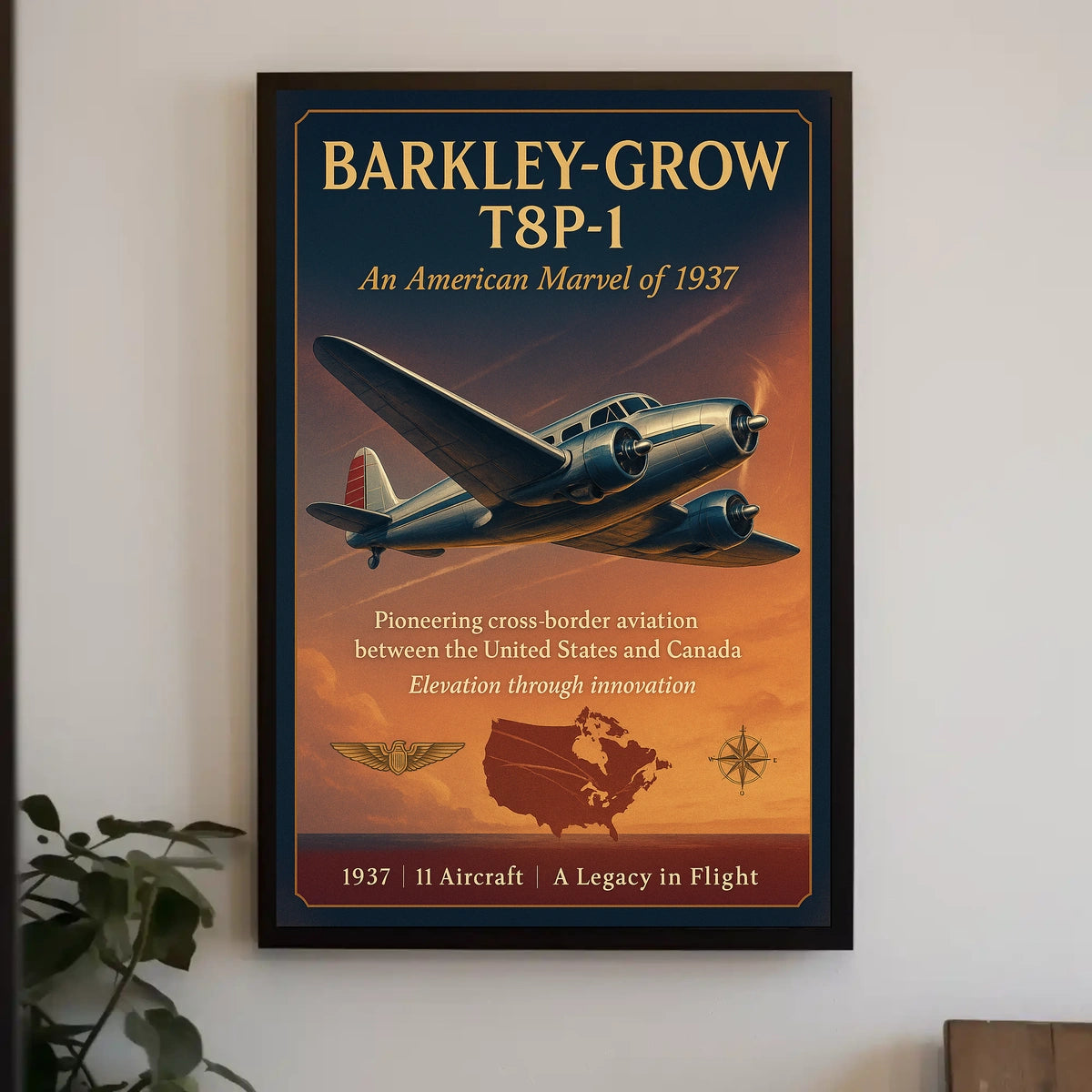 Barkley-Grow T8P-1 Vintage Aviation Poster Art