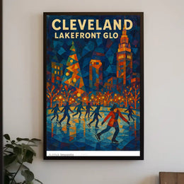 Cleveland Lakefront Glo Poster