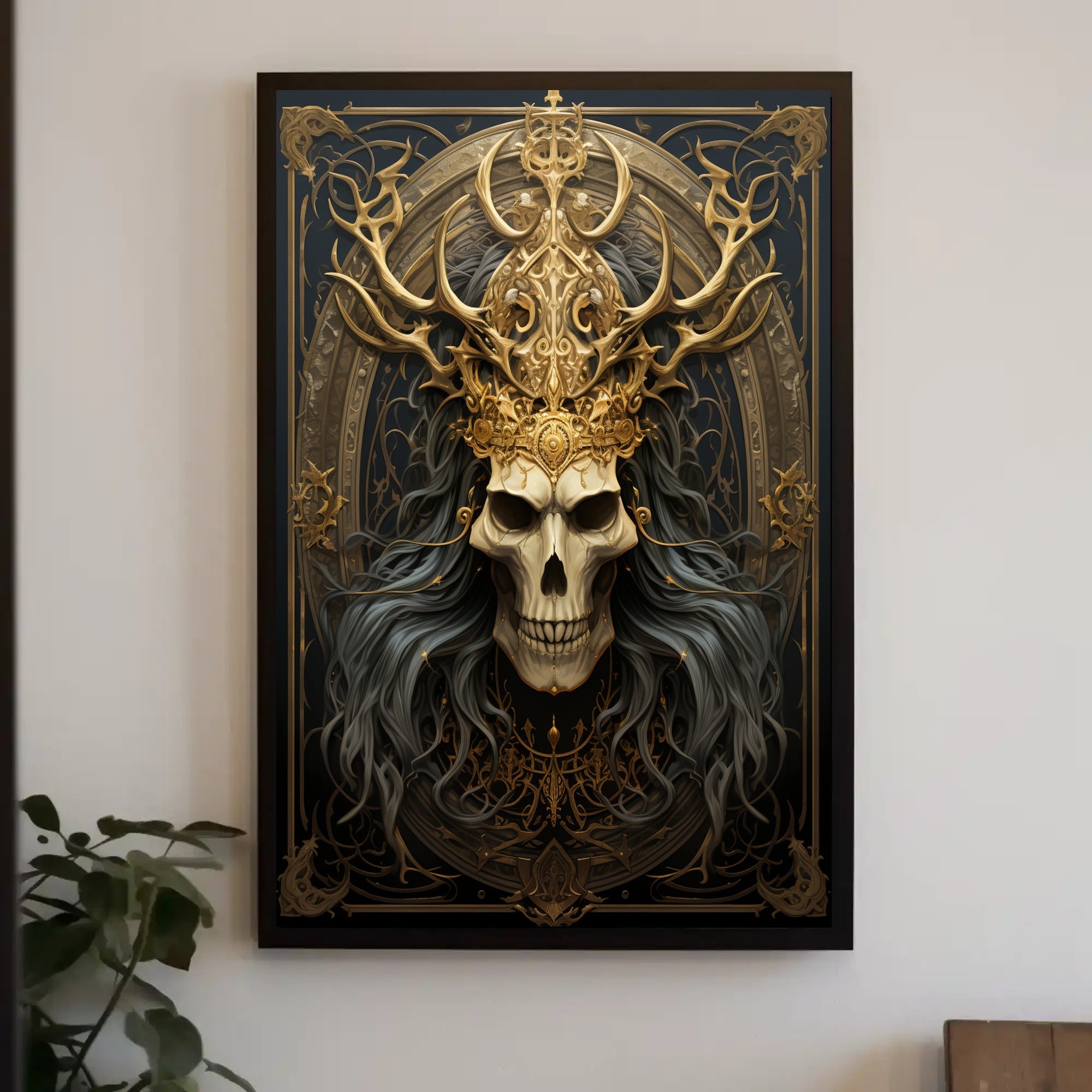 Ornate Skull Emblem Poster