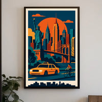 New York City Vibes Poster Bold Neon Energy For Urban Homes