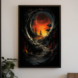 Apocalyptic Dystopian World Surreal Landscape Artistic Poster