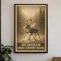 Reindeer Cross-Country Skiing Poster