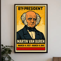 Martin Van Buren 8th President of the United States Inked Comic Style Poster