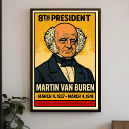 Martin Van Buren 8th President of the United States Inked Comic Style Poster