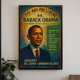 Barack Obama Presidential Portrait Commemorative Historical Poster