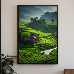 Tranquil Terraced Landscapes Southeast Asian Rice Paddies Heritage Poster