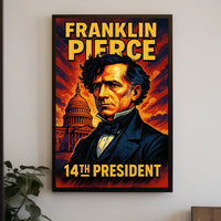Franklin Pierce 14th President Poster Vintage Wall Art