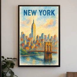 New York Water Color Poster