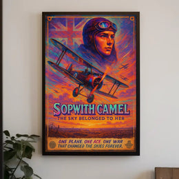 Sopwith Camel Aviation Poster: Bold Historical & Nostalgic Art