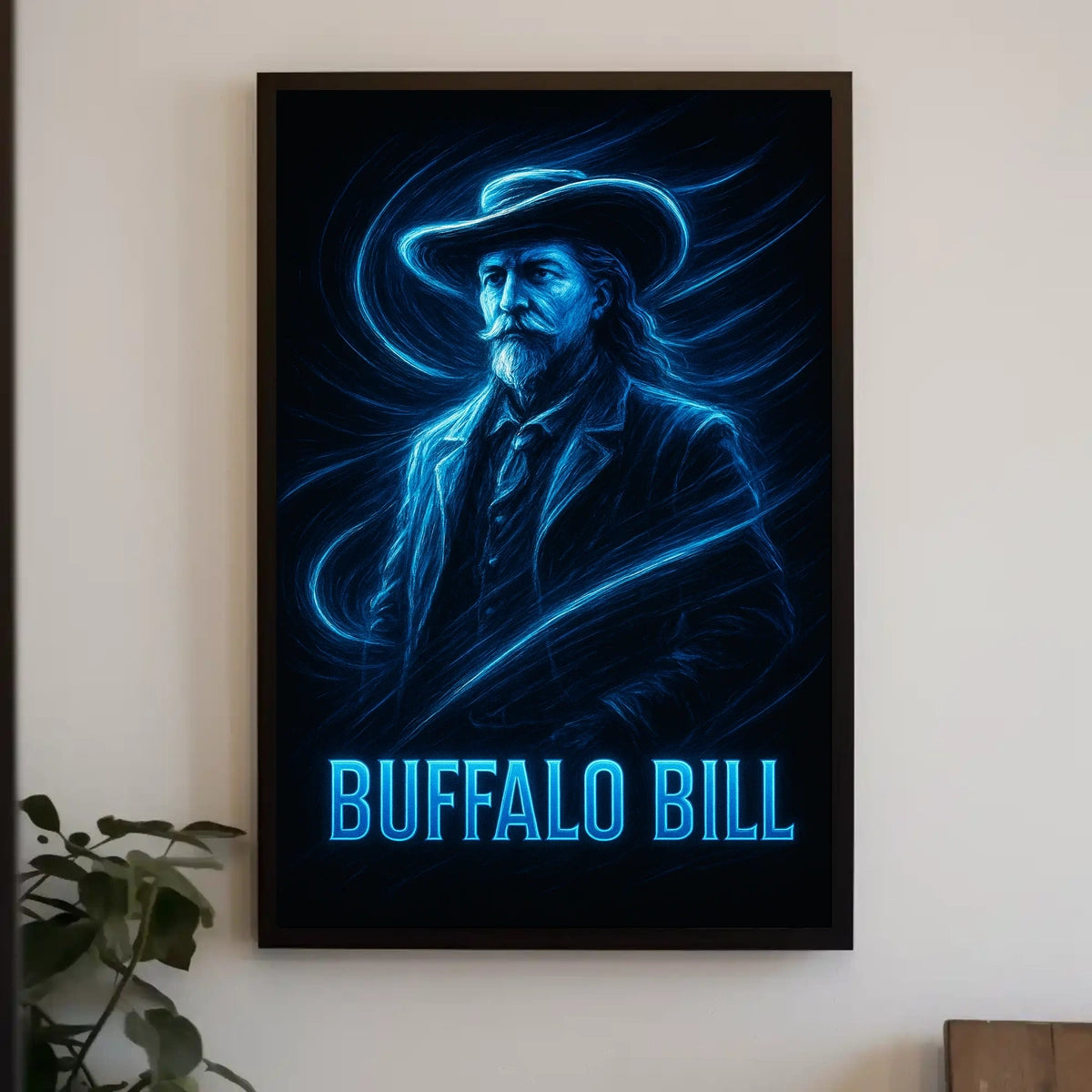 Buffalo Bill Neon Cowboy Pop Culture Poster