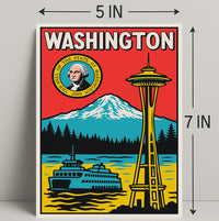 Washington State Landmarks Poster PosterGoat