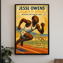 Jesse Owens Olympic Triumph Vintage Poster Print