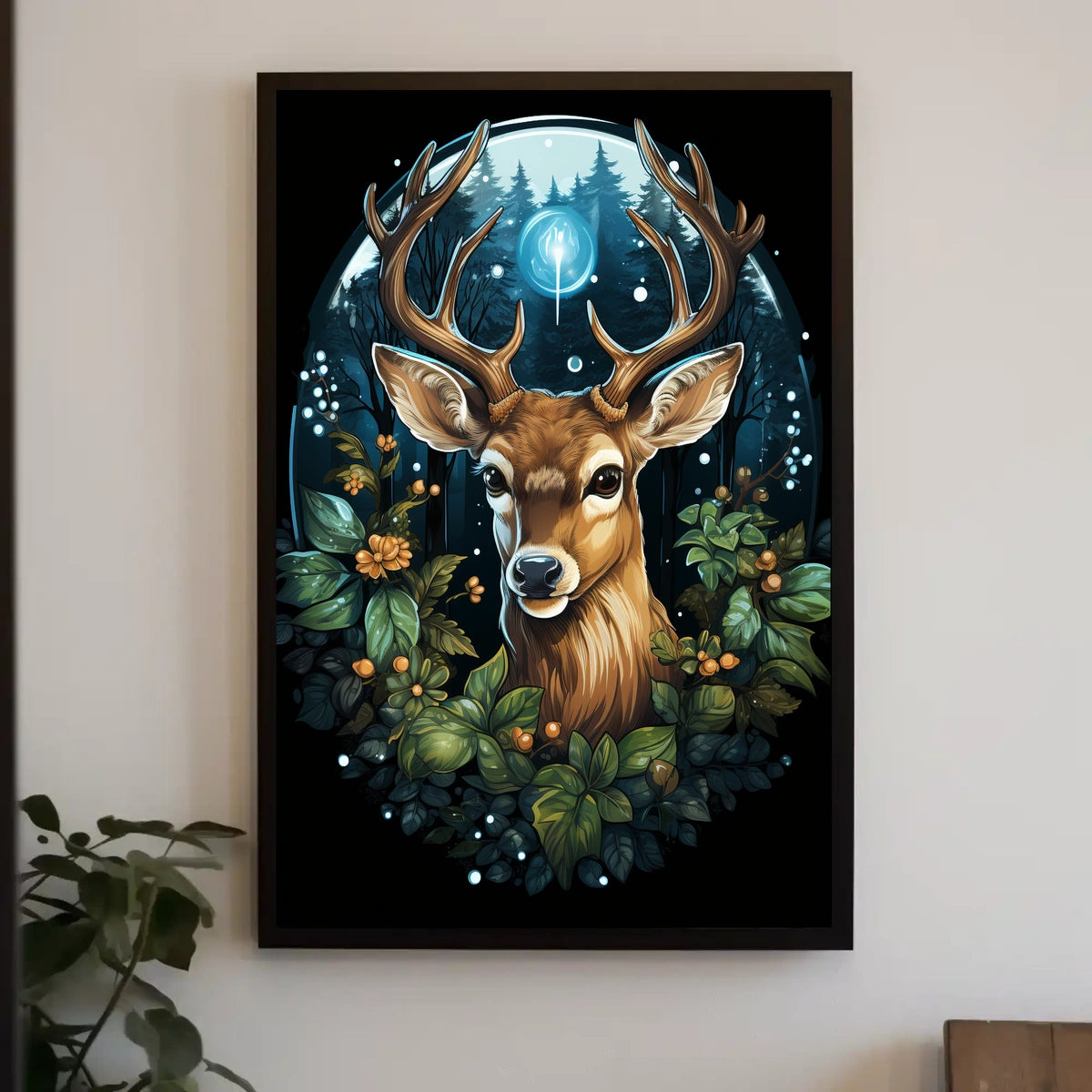 Enchanted Forest Deer Poster