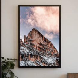 Majestic Snow-Capped Mountain Photorealistic Art Poster