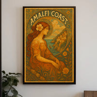 Amalfi Coast Art Nouveau Elegance Poster 18x24 Wall Art