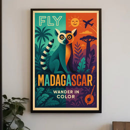 Explore Madagascar Vibrant Lemur Adventure Travel Poster PosterGoat