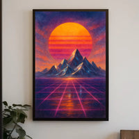 Retro-Futuristic Surreal Landscape Art Poster - Futuristic Sci-Fi Poster