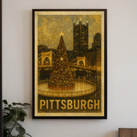 Pittsburgh Holiday Scene Poster