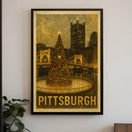 Pittsburgh Holiday Scene Poster