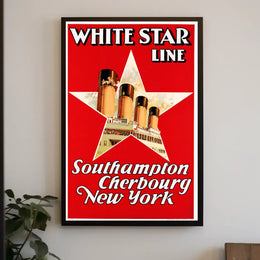White Star Line Ocean Liner Poster Vintage Wall Art