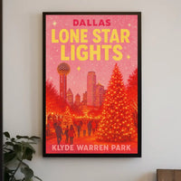 Dallas Lone Star Lights Skyline Poster
