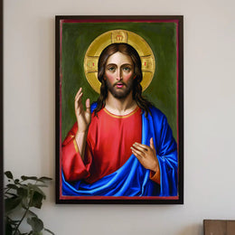 Iconic Portrait of Jesus Christ Poster