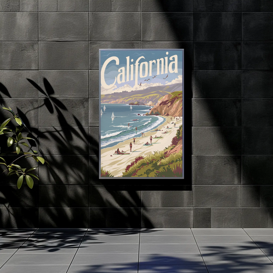 California Beach Vintage Poster