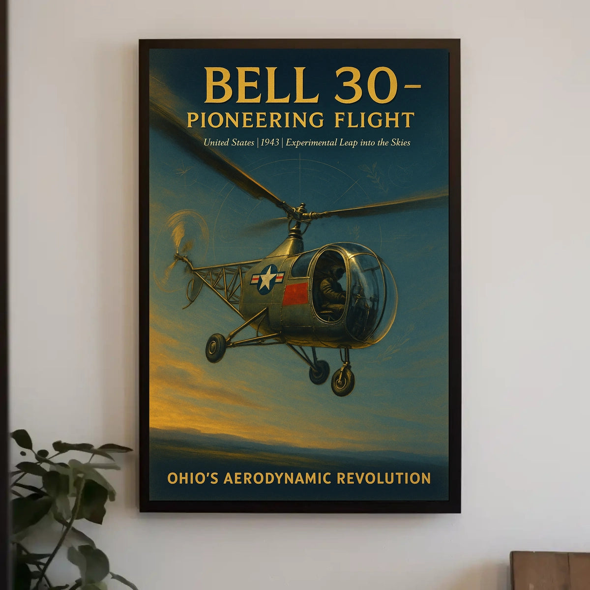 Bell 30 Vintage Aviation Poster: Bold Innovation
