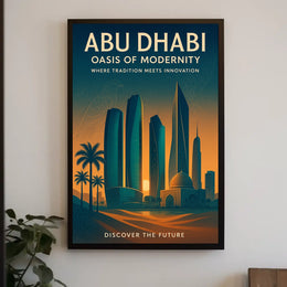 Abu Dhabi Cityscape Tradition Meets Innovation Travel Poster