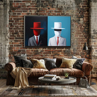 Faceless Figures Duality Abstract or Artistic Poster