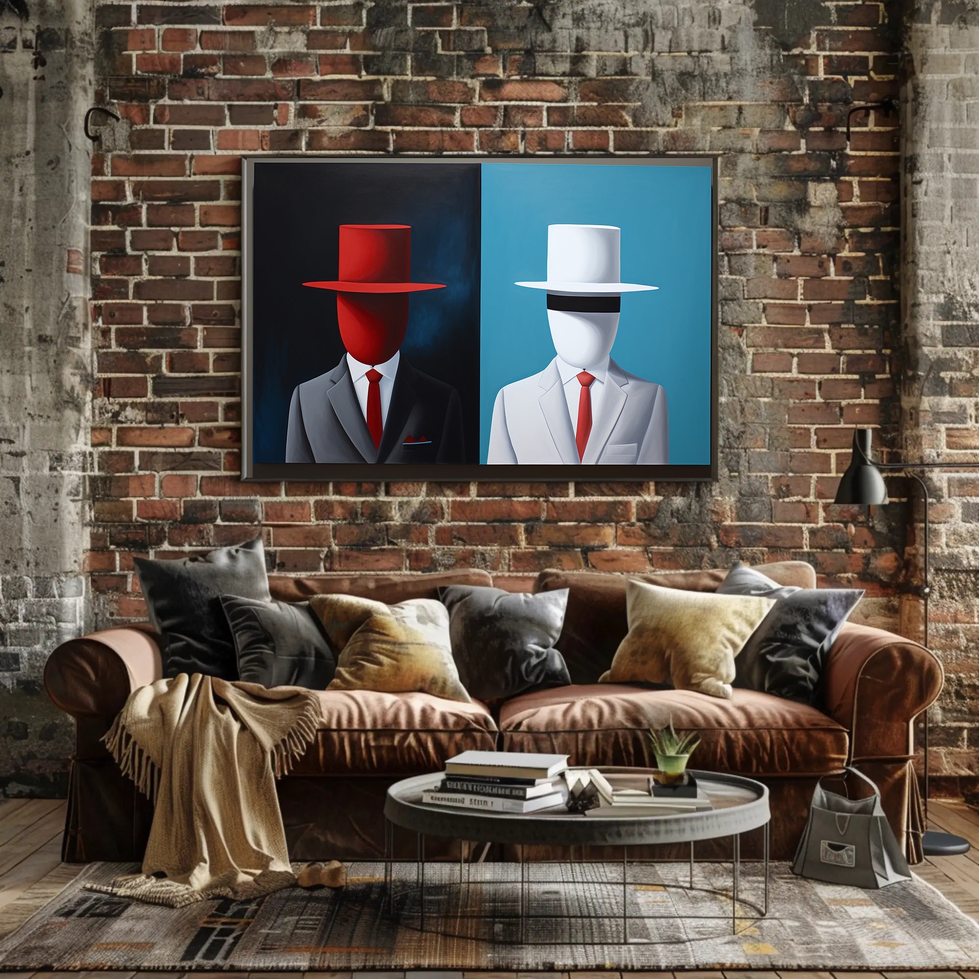 Faceless Figures Duality Abstract or Artistic Poster