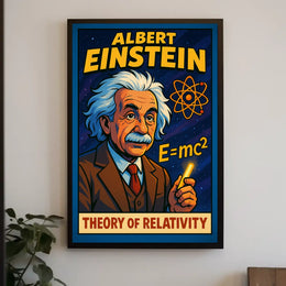 Einstein Relativity Vintage Science Wanderlust Poster