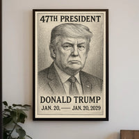 Donald Trump Enduring Leadership Engraved Portrait Poster