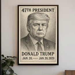 Donald Trump Enduring Leadership Engraved Portrait Poster