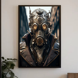 Steampunk Fusion: Victorian Futuristic Sci-Fi Poster