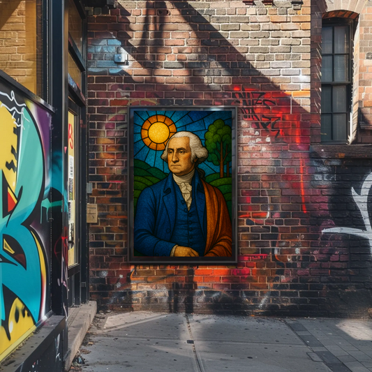 George Washington Stained Glass Tribute Poster