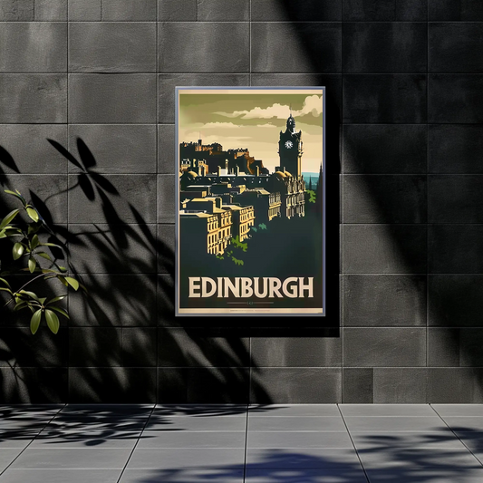 Edinburgh, Scotland Vintage Style Poster